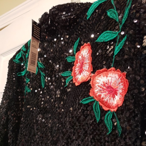 NWT Sequin Embroidered Long Sleeve Dress Sz 6 - Picture 5 of 6